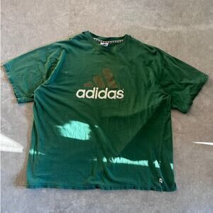 90s Vintage Adidas Faded Green T Shirt Size XXL